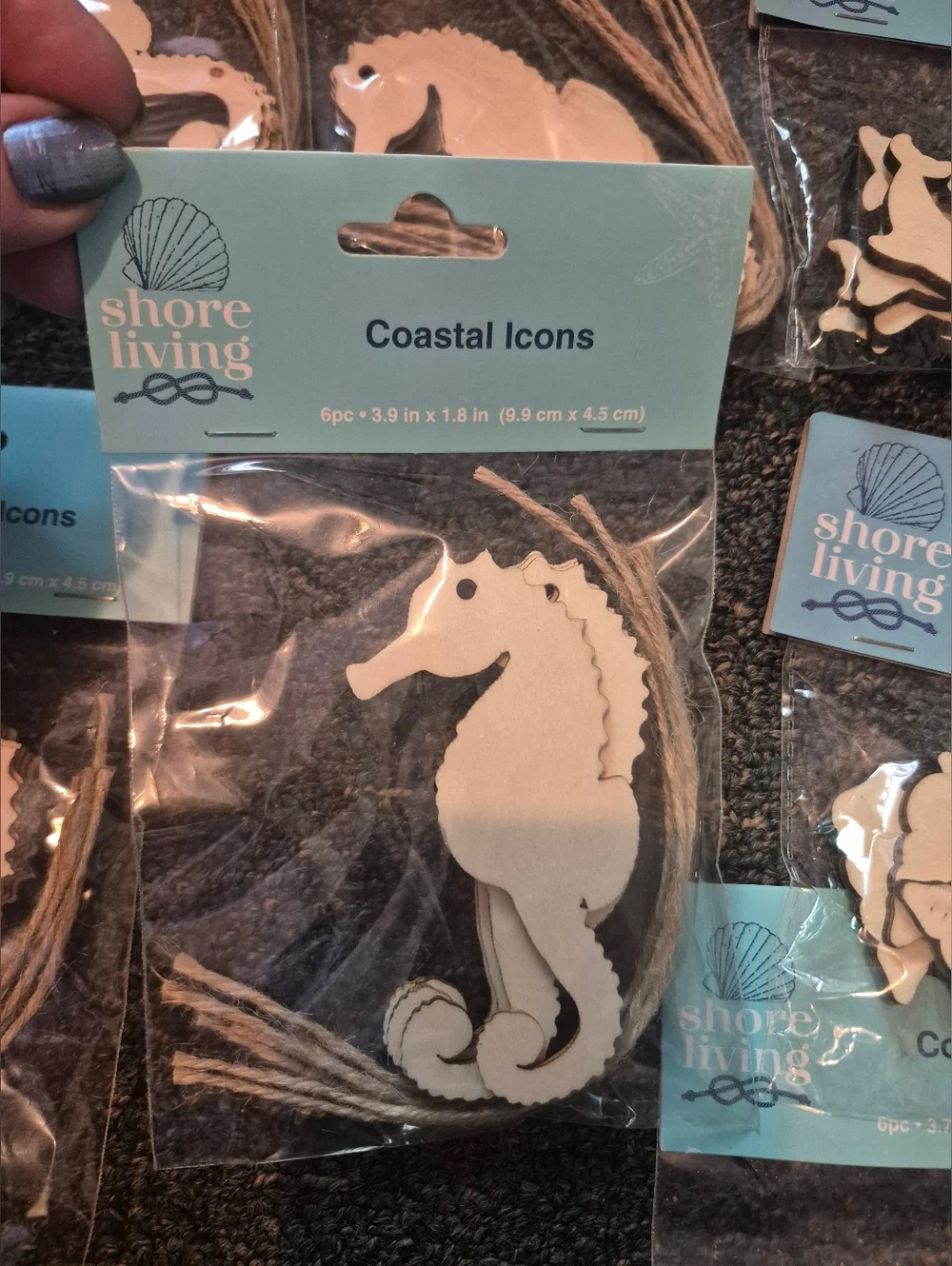 11pk Shore Living Wood Coastal Icons - Whale, Seahorse & Dolphin Wood Cutouts